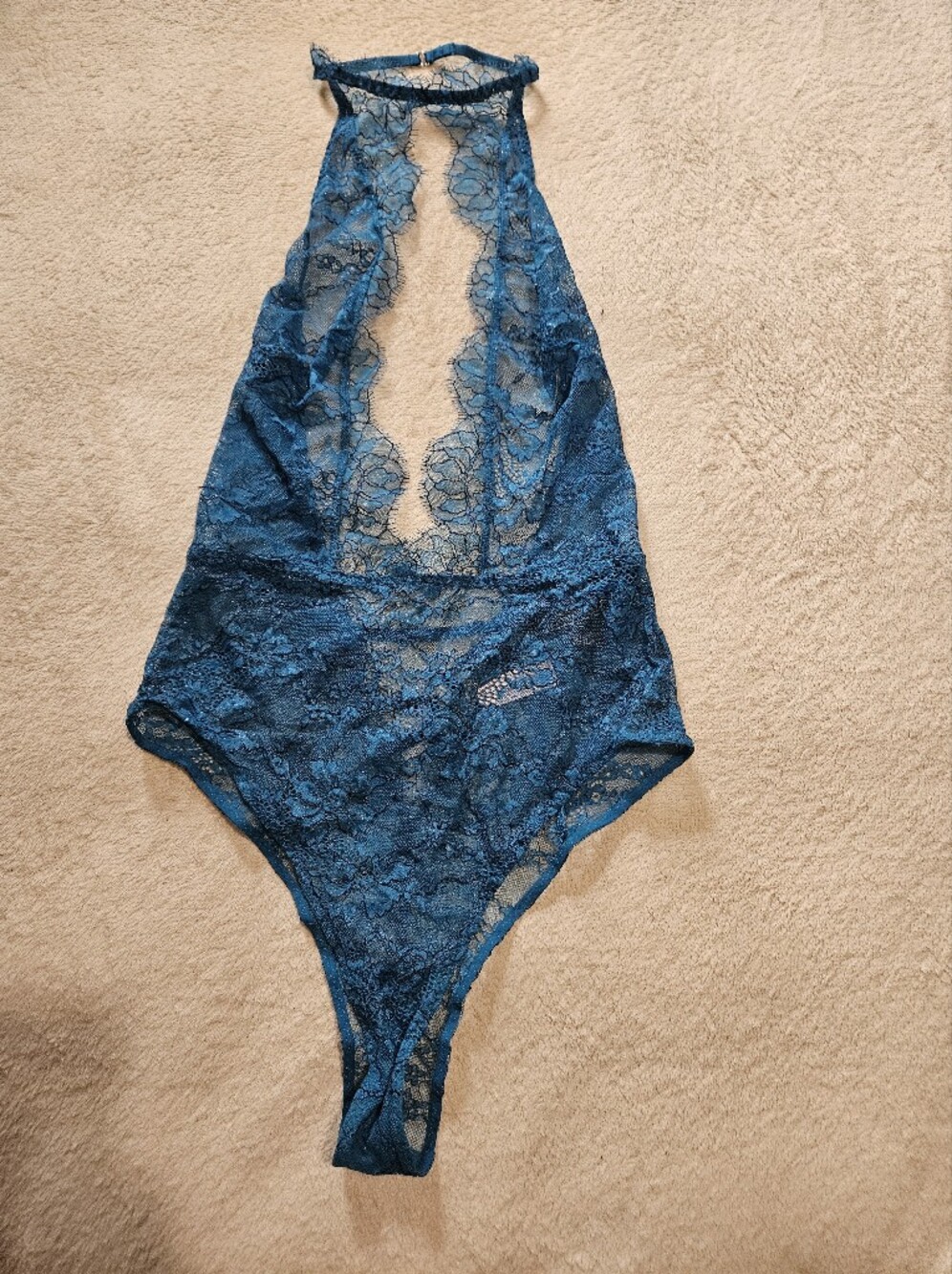 Victoria's Secret Teal Blue Lace Bodysuit